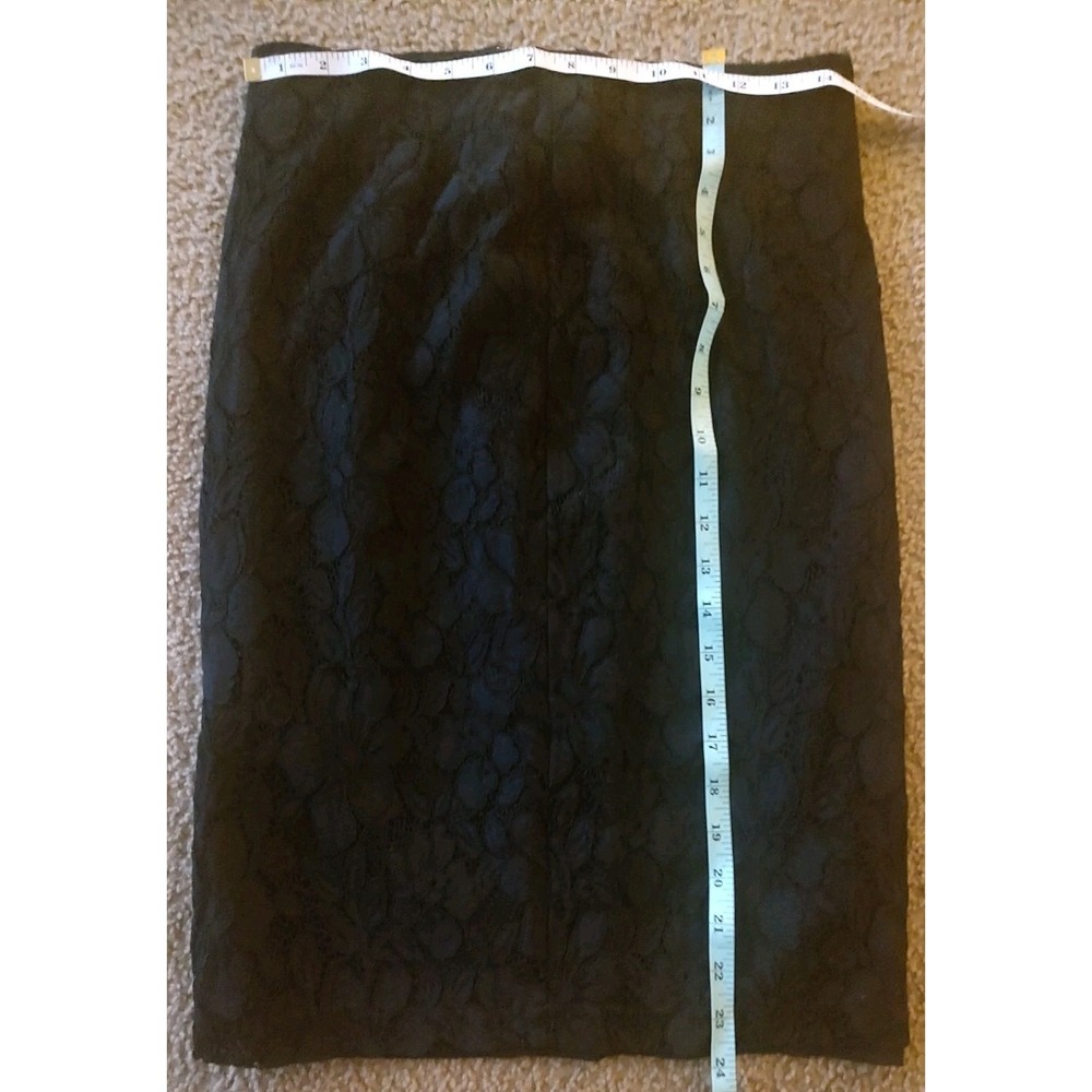 Women's Chaps Black Straight Lace Pencil Skirt Size 4
